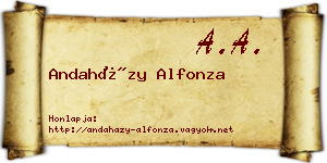 Andaházy Alfonza névjegykártya